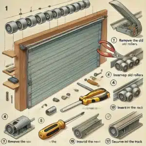 how to install garage door rollers